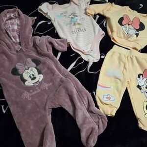 Disney Minnie Mouse Baby Outfit Set - Pink and Yellow 3-6 mo